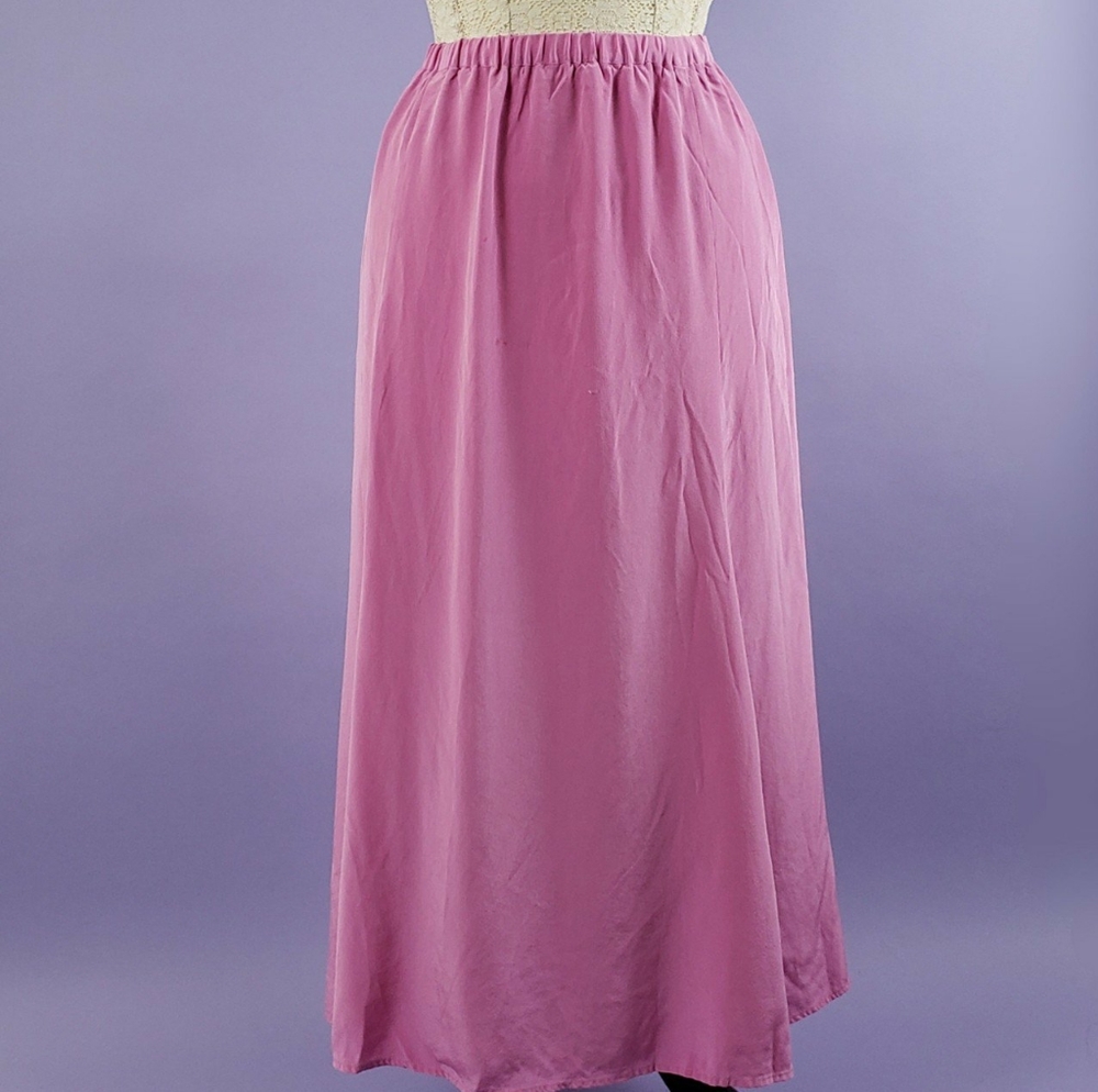 🍨Bubblegum Pink Silk Maxi Skirt